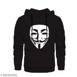 Black cotton Hacker printed unisex hooded sweatshirt with long sleeves - winter wear for boys aged 9-16, origin India