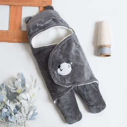 Microfiber baby wrap combo pack, soft and warm, cartoon-themed hooded blankets for infants (N2), India origin