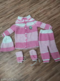 Pink acrylic unisex sweater for babies, colorblocked design, India origin