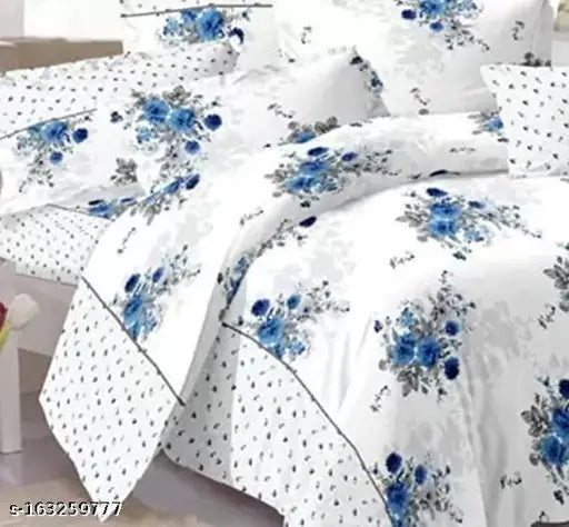 Bright floral microfiber flat sheets (240 TC), ideal for heavy winter use, Dolly Handloom, India