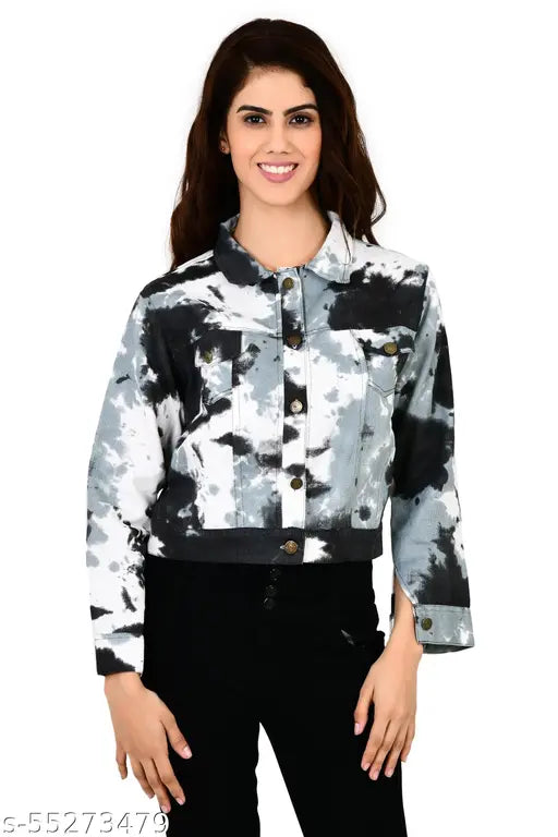 Black tie-dye cotton blend jacket from 69 Fashion Street, eco-friendly and trendy men's clothing