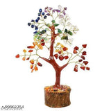 Handcrafted Swara Agate 7 Chakra Crystal Stone Tree (Height: 6 inches), featuring Amethyst, Carnelian, Yellow Jade, Green Aventurine, Lapis Lazuli, Clear Crystal, & Red Jasper for Vastu and healing purposes. Improves intellect, creativity, and emotional balance. Ideal gift for home decor or office table. Made in India