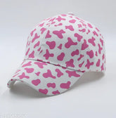 White pink cow print cotton baseball cap - onesize, keep cool design
