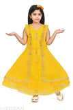Embroidered net sleeveless gown for dress, Indian-origin party wear for girls aged 2-13 years