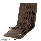 Trendy two-fold faux leather men's pocket wallet, 3 compartments, textured net design, premium quality, handcrafted in India