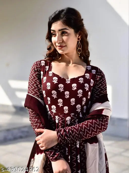 Rayon printed long sleeve gown, RM-Gown from India, featuring various sizes from S to XXXL