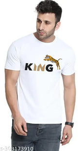 White polyester printed t-shirt, premium quality RAPZOD design for men & women, India origin