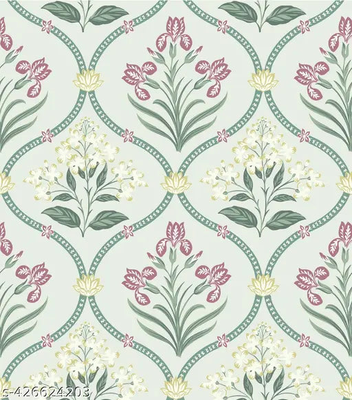 Green Blossoms double floral bedsheet (100% cotton, 186 TC) - Haus & Kinder, includes 2 pillow covers, perfect for summer use