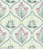 Green Blossoms double floral bedsheet (100% cotton, 186 TC) - Haus & Kinder, includes 2 pillow covers, perfect for summer use