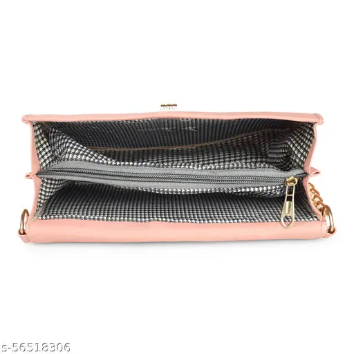 Trendy striped net PU slingbag, free size accessory for women