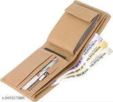 Cream faux leather wallet, 2 compartments, ideal for men's daily use