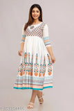 Rayon printed Kiara Anarkali Kurta, three-quarter sleeves, floral design, Indian women's fashion for events, festivals, parties, weddings