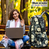 Black polyester Tinytot school backpack, 20L, 18 inches - ideal for girls & women's college or travel use, durably designed with zipper closure, holds essentials in one compartment