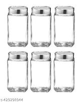 Airtight glass containers (pack of 6), eco-friendly kitchen storage solution in premium 1000ml size