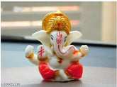 Crystal Ganesha Statue for car dashboard, home temple decoration - Indian religious idol