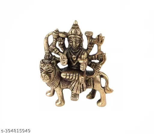 Pure brass Durga MATA Murti for home decor & Puja Room (H3inch), traditional Indian god idol bringing divine energy and blessings
