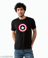 Cotton blend Captain America Shield men's T-shirt, Marvel-inspired design with super soft feel, made in India