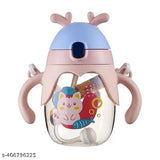 Multicolor kid's water bottle with antler design, leak-proof, easy to clean, and durable build