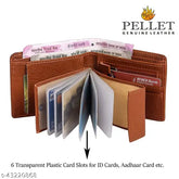 Attractive men's brown faux leather wallet, free size (23cm x 9cm), solid pattern