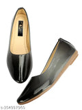PU slip-on solid ballerinas for flat bellies by Gillkart - India-made stylish footwear on display