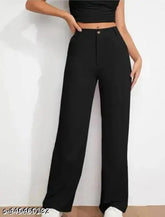 Stretchable cotton blend trousers - trendy bottom for women, ideal for casual or office wear, made in India