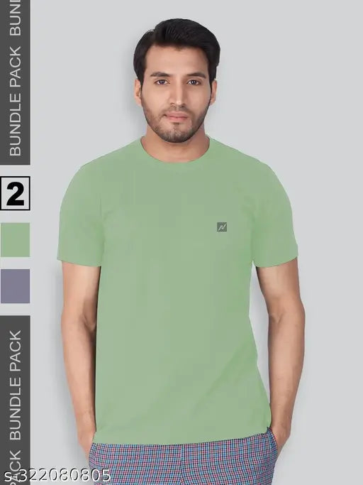 Lux Nitro Round Neck T-shirt, solid cotton, men's assorted colors for casual wear or loungewear, made in India