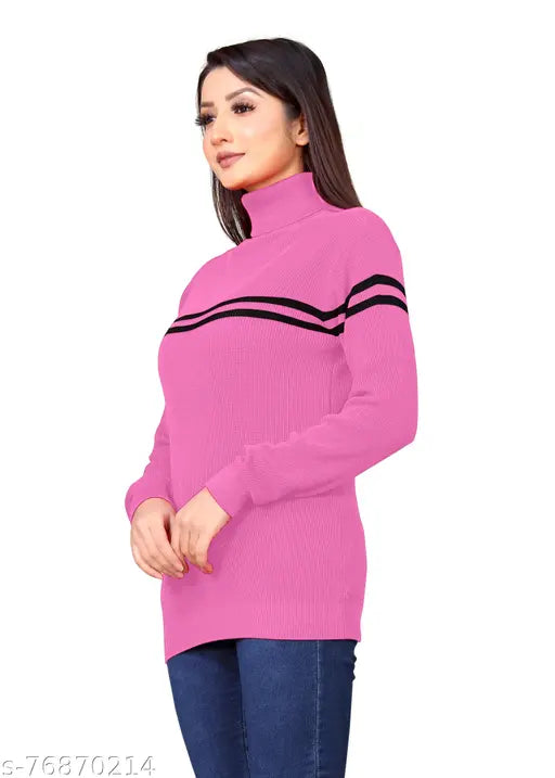 High neck women's sweatshirt, soft and cozy, available in S, M, L, XL sizes, made in India