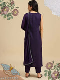 Purple kameez dress with dupatta set
