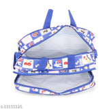 Blue fabric trendy kids backpacks: multipack with zipper closures, multi-compartment diaper bag, mother bag for all purposes, made in India
