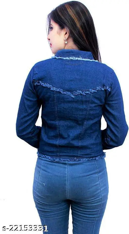 Denim Alisha Drishya Women's ethnic jacket, solid design, long sleeves by S.A.F Creation - India