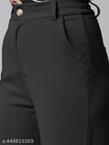 Cotton Lycra solid net women's formal pant for office - India