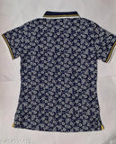 Printed lycra short-sleeve Ferroni Girls Collar T-shirt, soft touch, export quality