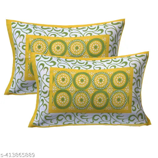 100% cotton Rajasthani Jaipuri double bed sheets set with 2 pillow covers, vibrant ethnic motifs, ideal for summer