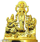 Brass Indian Maa Laxmi Ganesh Saraswati idols, 10cm x 10cm x 9cm each, Lakshmi and Ganesh figures