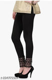Minimus black lace cotton lycra leggings, women's and girls' bottom wear - available in multiple sizes