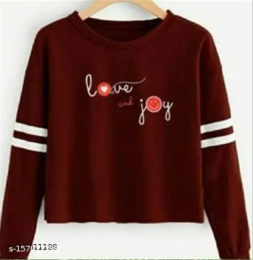 Fashionable cotton blend long-sleeve crop tops with prints, trendy Indian clothing for women