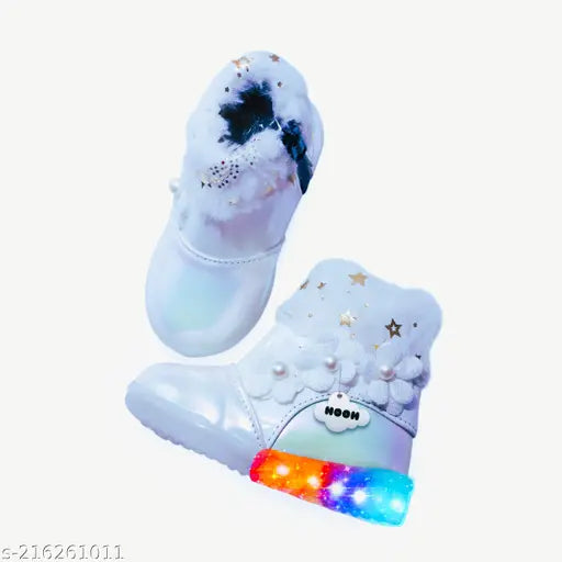 Embellished canvas HooHBaby LED shoes, fun & comfortable for toddlers (9-7 years), handmade in India