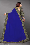 Georgette Art Silk Self Design Dyed Bollywood Saree with separate Jacquard running blouse, solid pattern and free size