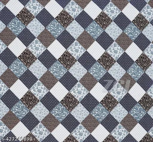 Superfine checked double bedsheet, 160 thread count Glace cotton by ANTRIN - ideal for summer, fits 72x78x8 inches