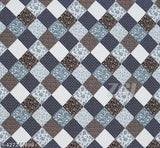 Superfine checked double bedsheet, 160 thread count Glace cotton by ANTRIN - ideal for summer, fits 72x78x8 inches