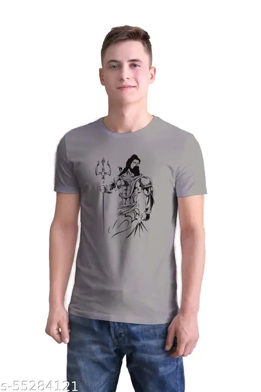 Mahadev Shiv Ji Shiva Mahakal printed cotton blend t-shirt for men & boys, stylish fashion trend with funny designs, India origin