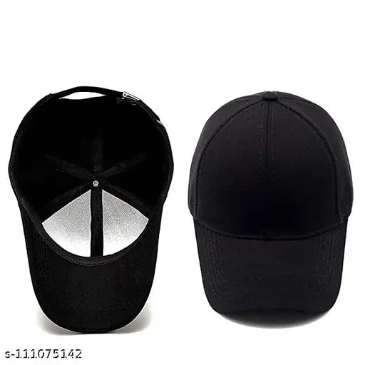 Adjustable trendy cotton baseball caps combo (3 pcs) - unisex solid pattern, ideal for men & women, high-quality Indian make