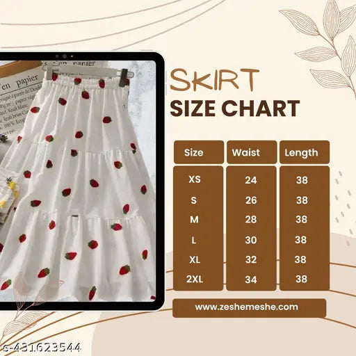 Printed crepe skirt, vibrant pattern for women and girls, Indian origin