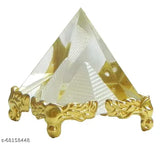 Glass crystal pyramid for Vastu/Feng Shui, positive energy, good luck, prosperity, Indian origin