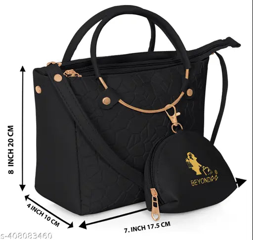 Faux leather striped shoulder bag, 4 compartments, plaid design, small crossbody bag - Indian fashion accessory