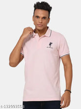 Men's cotton short-sleeve polo t-shirts with printed design, available in sizes S, M, L, XL from India
