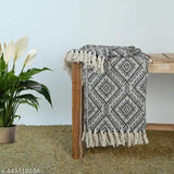 Grey 100% cotton throw blanket soft, plush, warm & cozy (50 x 60 inches), perfect for bed, couch or sofa chair