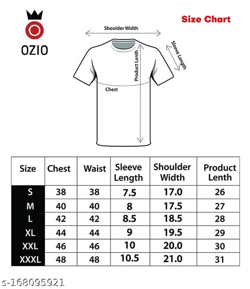 OZIO mens red printed cotton slim fit round neck t-shirt, short sleeves, sizes S to 2XL