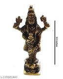 Brass statue of Bhagwan Dhanvantri, Ashtadhaatu figurine for home temple idols and Dhanteras pujan, 3.5"x3.5"x1.5", Indian origin