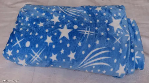 Blue Star Fur Geometric-patterned microfiber double AC blanket for cool rooms - soft, lightweight, hypoallergenic